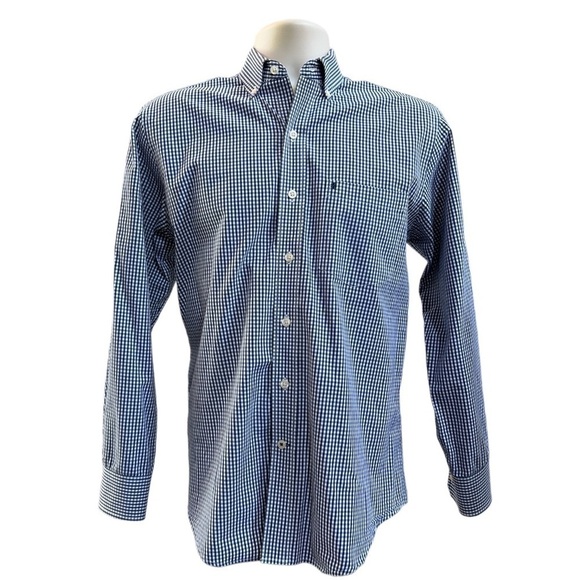 IZOD Men's Longsleeve Blue Plaid Button Front Shirt Size S/P - Picture 1 of 11
